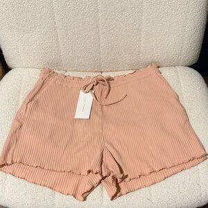 Lush Women's Pink Ruffle Hem Shorts